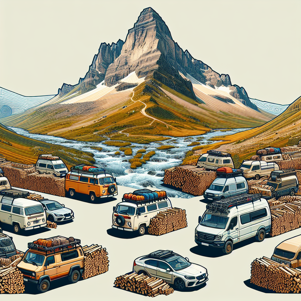 Mountain, rivers, vans, firewood
